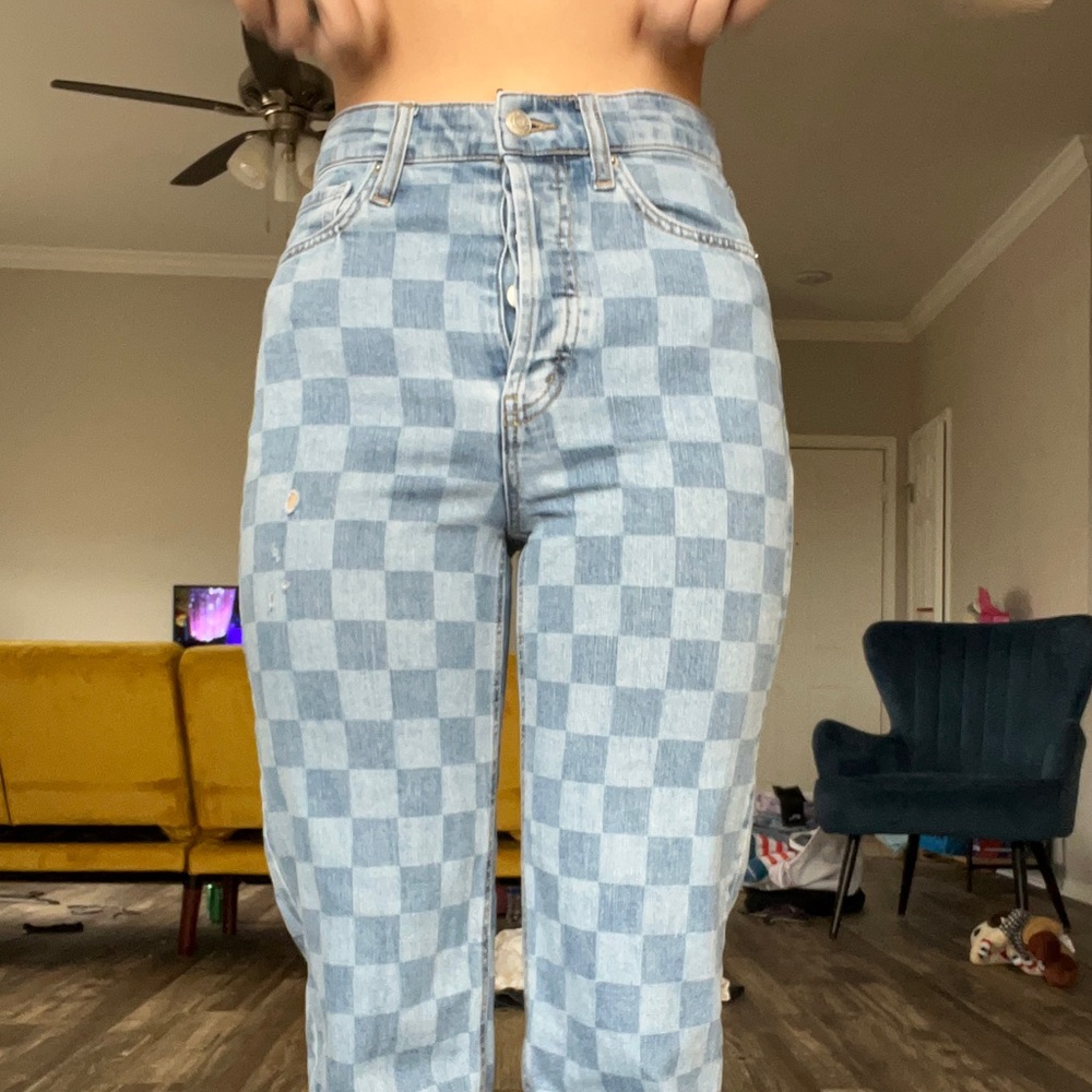 Wildfable checkboard jeans